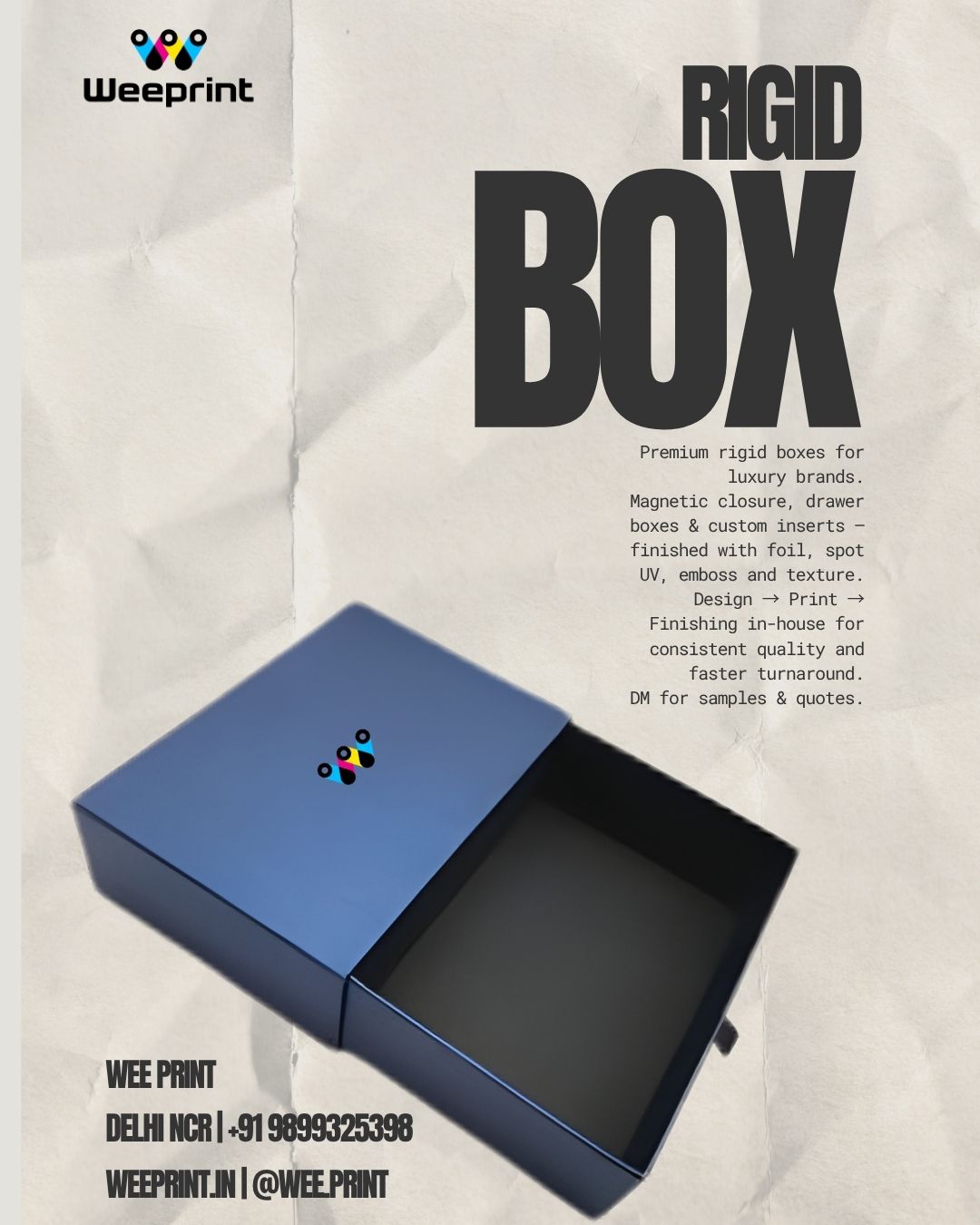 Rigid box — premium drawer box with magnetic closure
